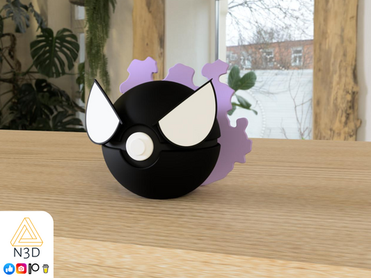 #0092 Ghastly - Pokeball Collectible - 3d Printed Pokemon Decor