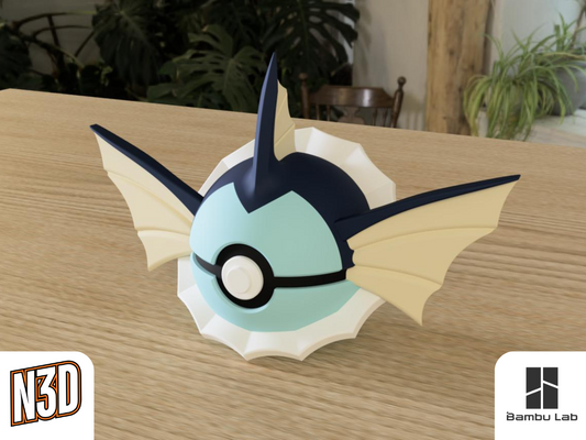 #0134 Vaporeon - Pokeball Collectible - 3d Printed Pokemon Decor