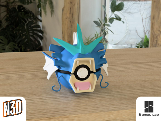 #0130 Gyardos - Pokeball Collectible - 3d Printed Pokemon Decor