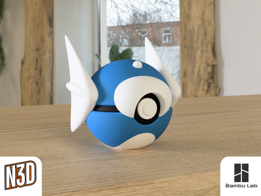 #0147 Dratini - Pokeball Collectible - 3d Printed Pokemon Decor