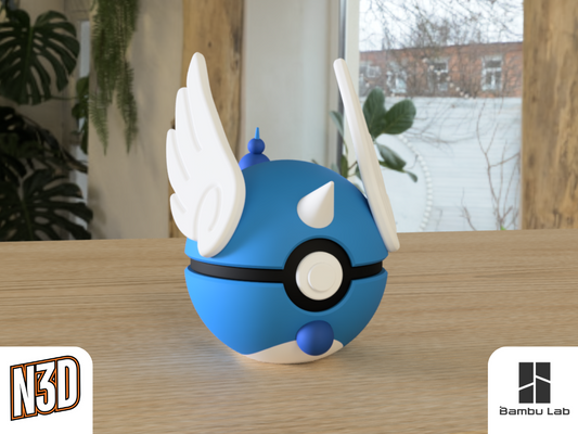 #0148 Dragonair - Pokeball Collectible - 3d Printed Pokemon Decor