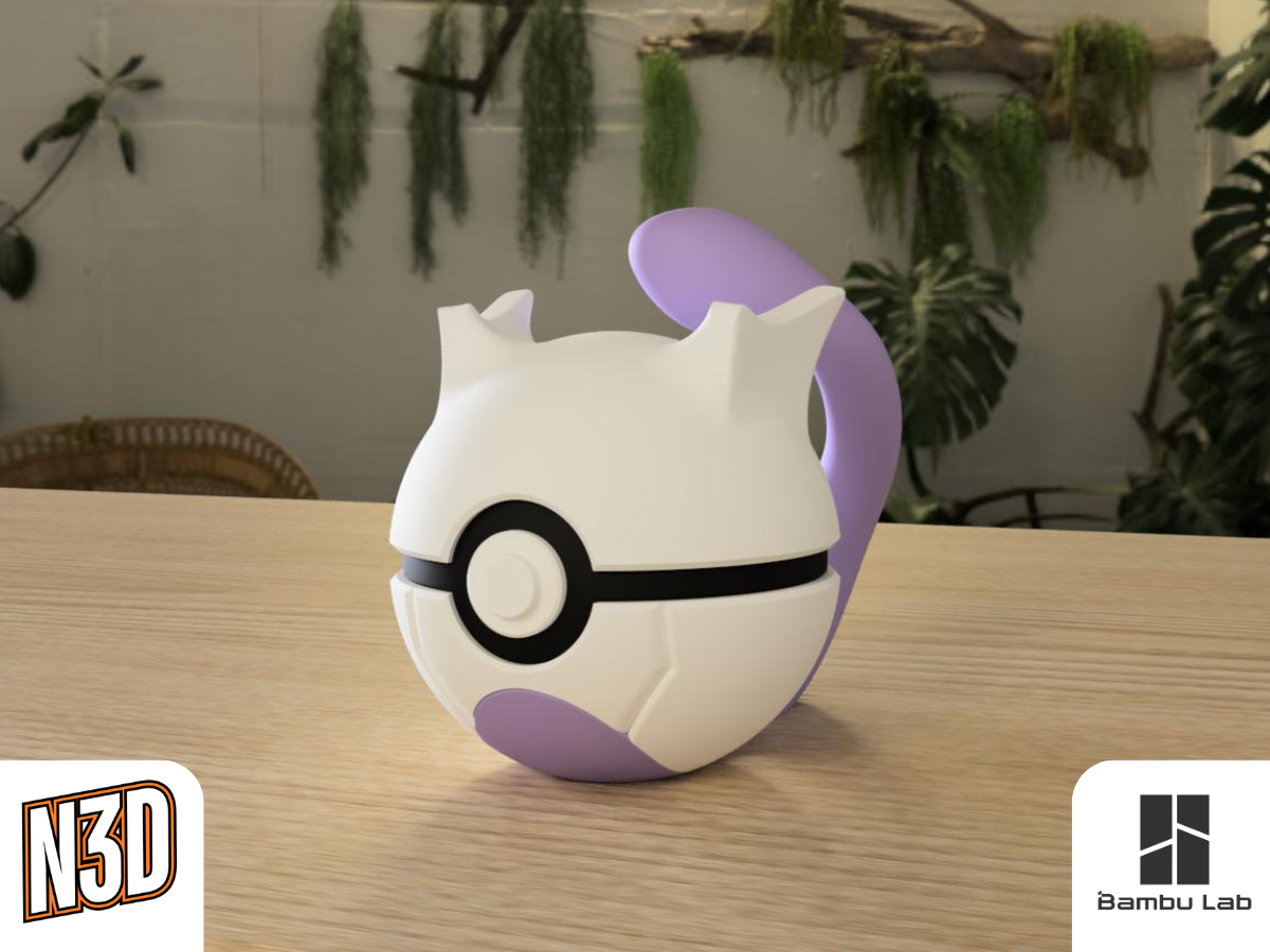 #0150 Mewtwo - Pokeball Collectible - 3d Printed Pokemon Decor