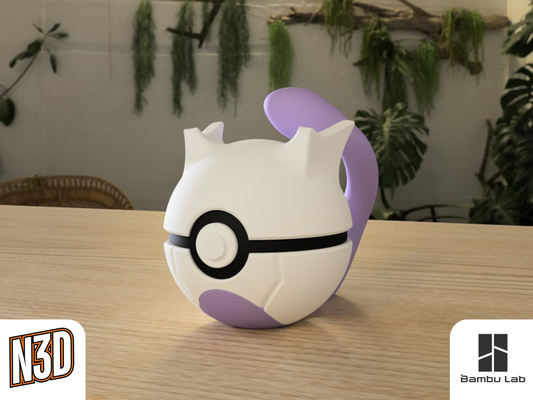 #0150 Mewtwo - Pokeball Collectible - 3d Printed Pokemon Decor