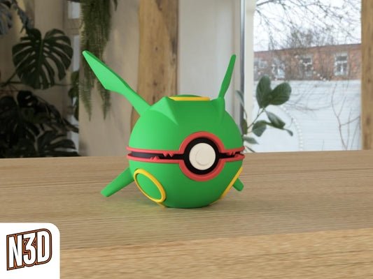 #0384 Rayquaza - Pokeball Collectible - 3d Printed Pokemon Decor