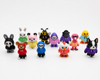 Micro Hoodie Critter Crew 12 Pack – 3D Printed Mini Animal Figures Set | Cute Collectible Desk Pets