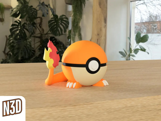 #0004 Charmander - Pokeball Collectible - 3d Printed Pokemon Decor