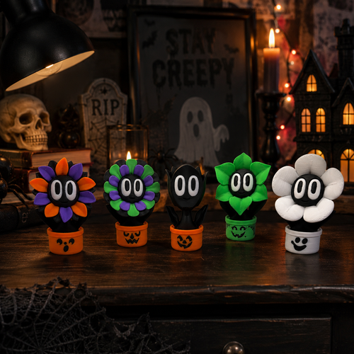 3" Blob Flowers Limited Halloween Boo Editon – Floral Figurines with Personality - Desk Decor