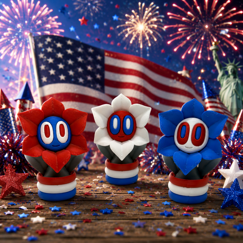 3-Inch Liberty Bloom Blob Flower – Patriotic Desk Décor – additional product view 2