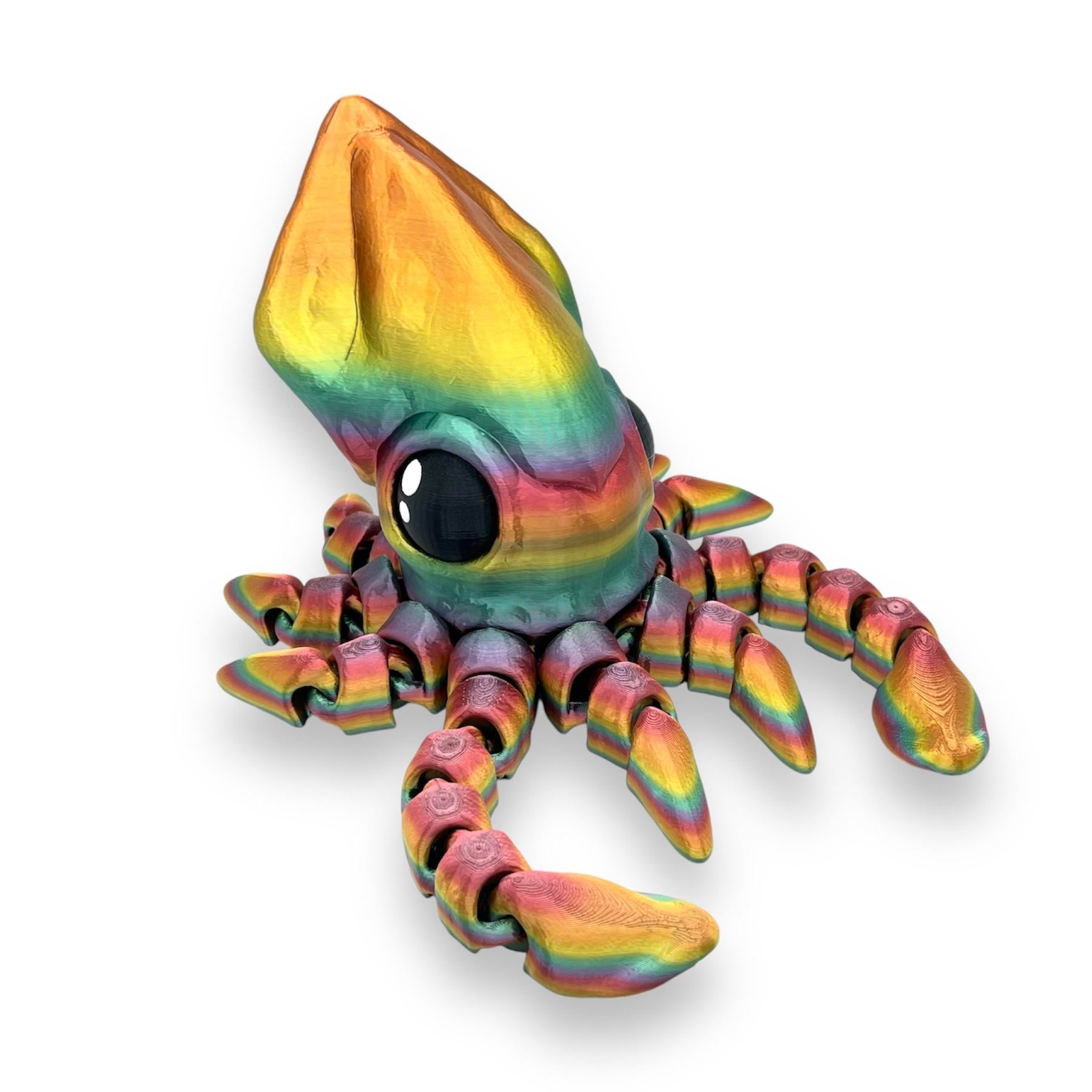 CHONKZ Giant 12" Squid - Large Scale Articulated Fun - 3d Printed Figurine Decor