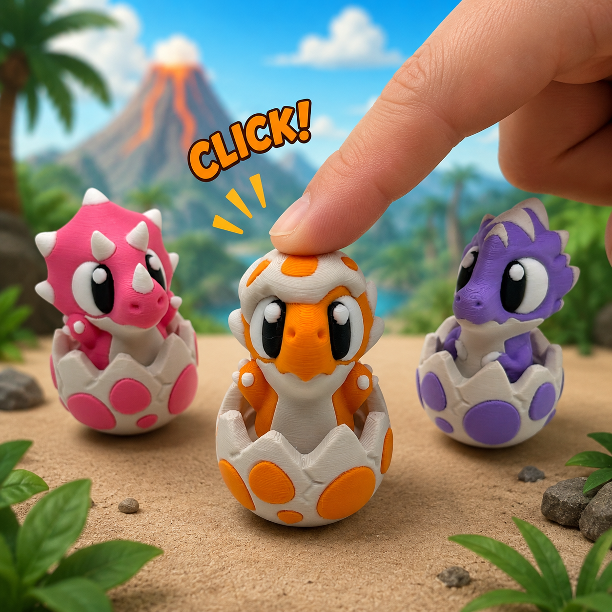 Dinosaur Egg Fidget Clicker - Desktop Decor