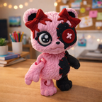 Patchwork Bear Stitched Creepy Cutie – Adorable Desk Pet