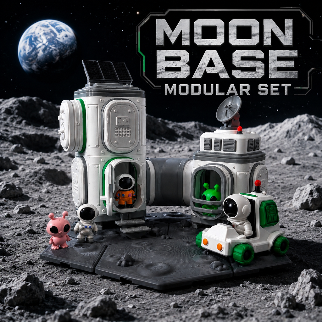 Moon Base Modular Space Station Set - Koza Konnect Modular Space Series Decor Collectable