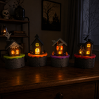Halloween Theme Micro Tea Light Houses – Cute Desktop Decor