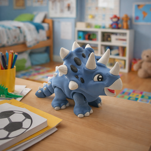 6-Inch Articulated Triceratops – Dinosaur Desk Pet – additional product view 2
