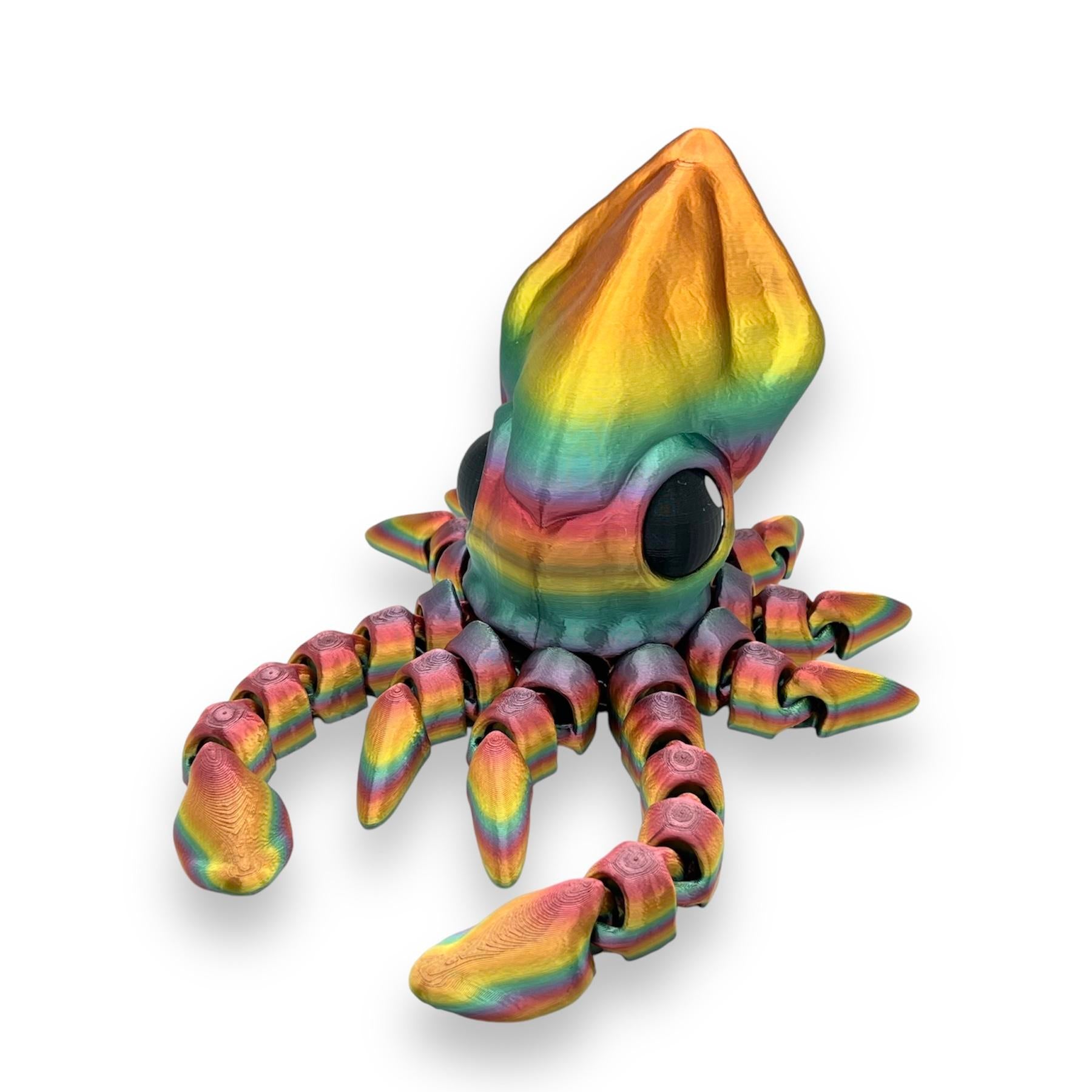 CHONKZ Giant 12" Squid - Large Scale Articulated Fun - 3d Printed Figurine Decor