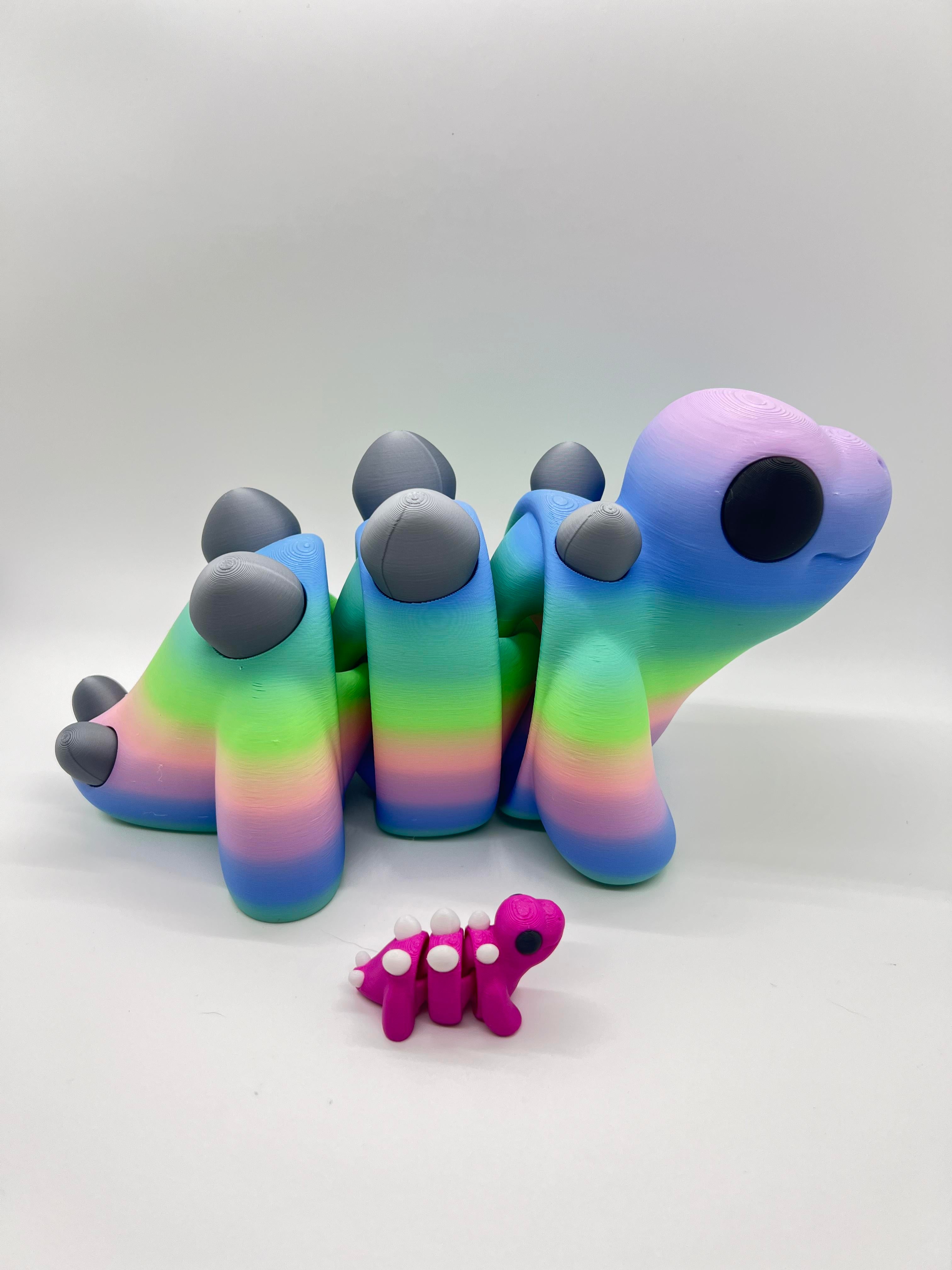 CHONKZ - 9.5" Giant Stegosaurus Dinosaur Pocket Pals - Articulated 3D Printed Animal Figurine Decor