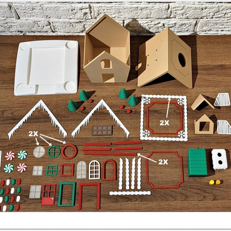 Adorable 8" Christmas Gingerbread House Container - 3d Printed Holiday Decor