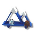 Neat Yeti Mountain Shelf w/ Yeti & Bigfoot - New Wall Mountable Pocket Pal Display - 3D Printed Decor