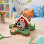 Star Block Barn Farm Scene with Donkey - Modular Collectible Set Desk Decor