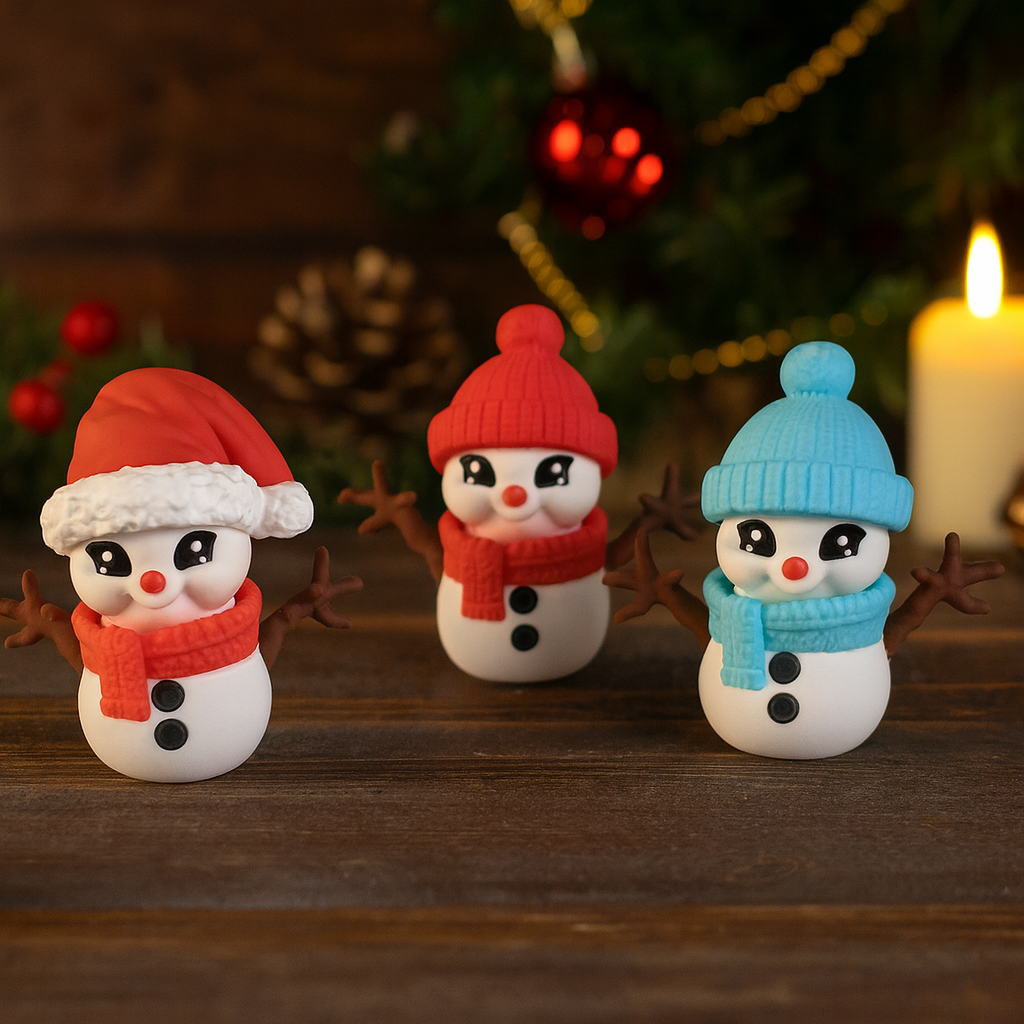 Beautiful 4.5" Snowman Christmas Holiday Decor- 3d Printed Figurine by Gnarly Novelties Prints
