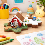 Star Block Barn Farm Scene with Donkey - Modular Collectible Set Desk Decor