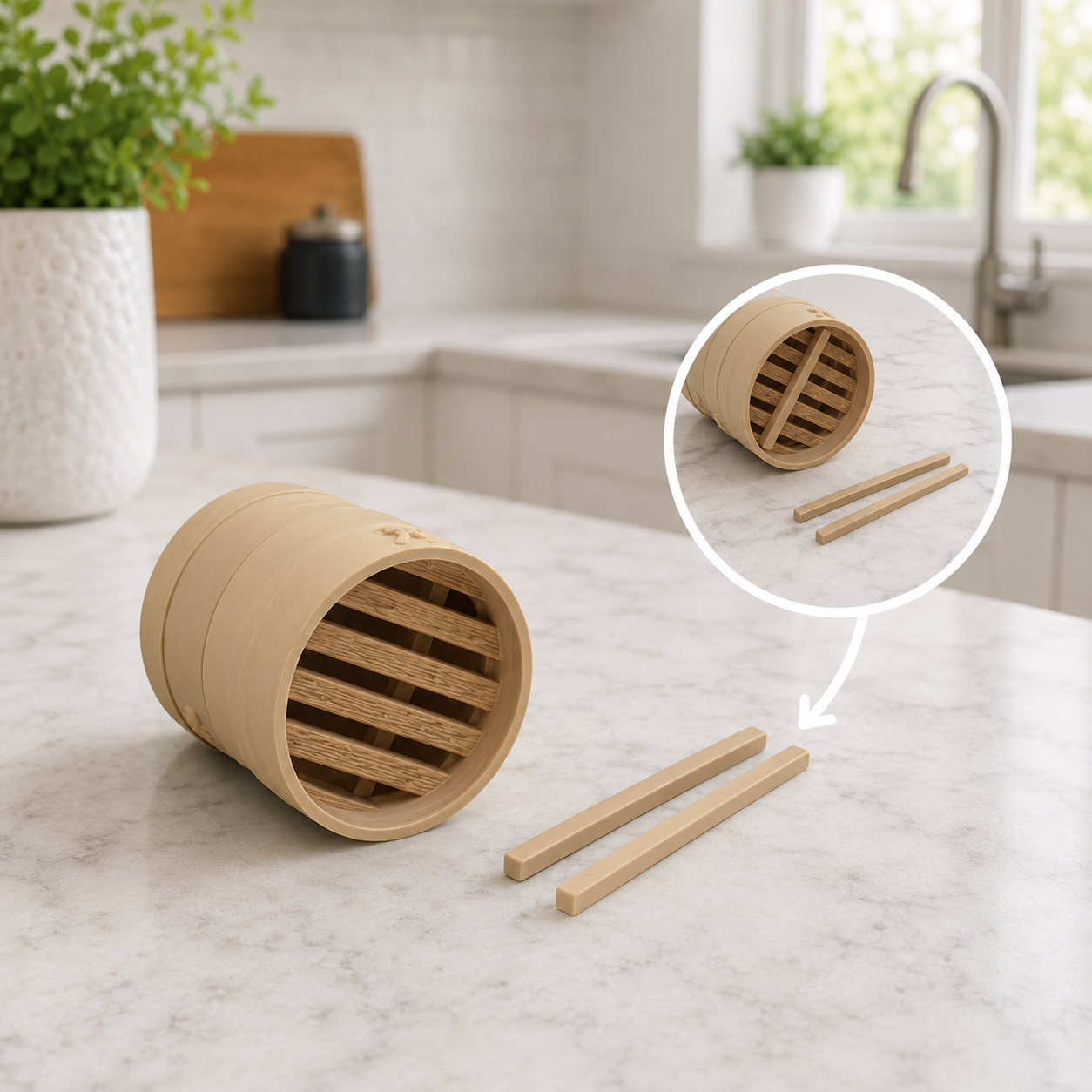 Blob Dim Sum Dumplings in Steamer Basket | Cute Collectibles | 5 Styles Available | Desktop Decor