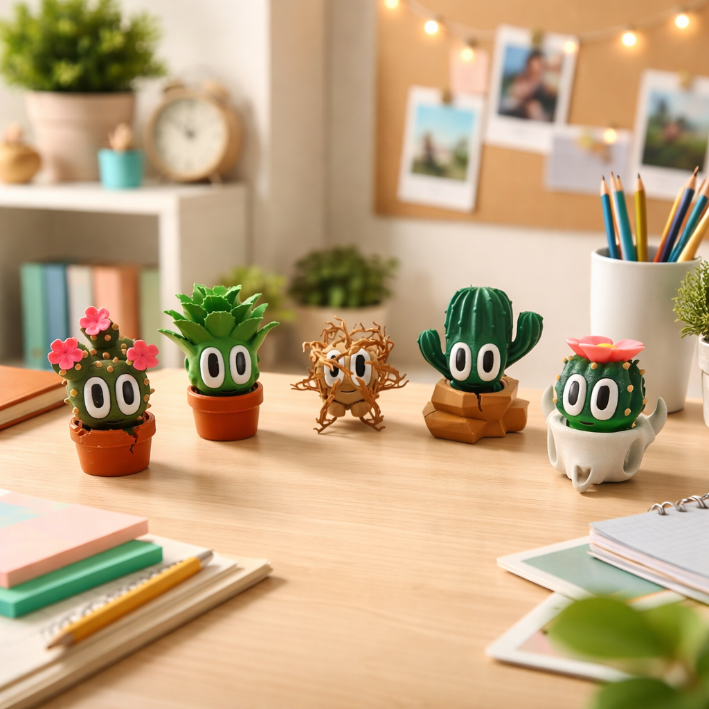 Blob Desert Plants – Small Cactus Desk Collectibles – main product view