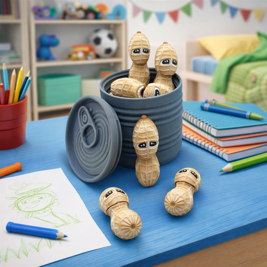 Peanut Pals – 5 Pack Nutty Buddy Set - Articulated Desk Decor