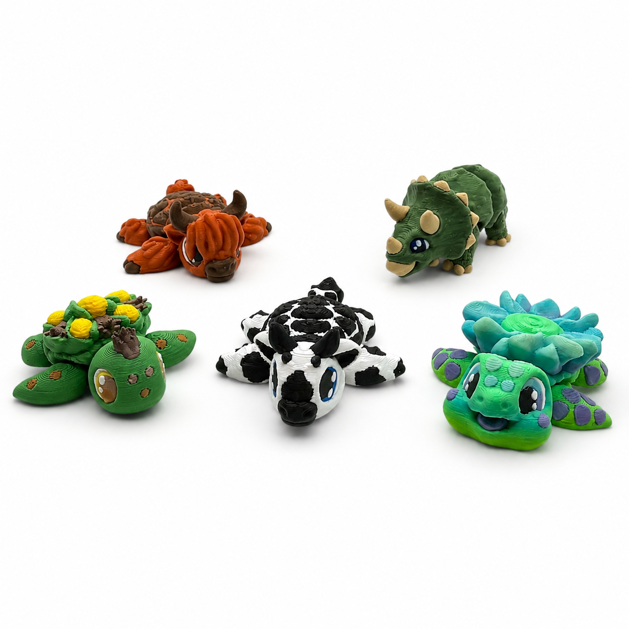 5 Pack of Pocket Pals - Mini 3d Printed Articulated Figurines