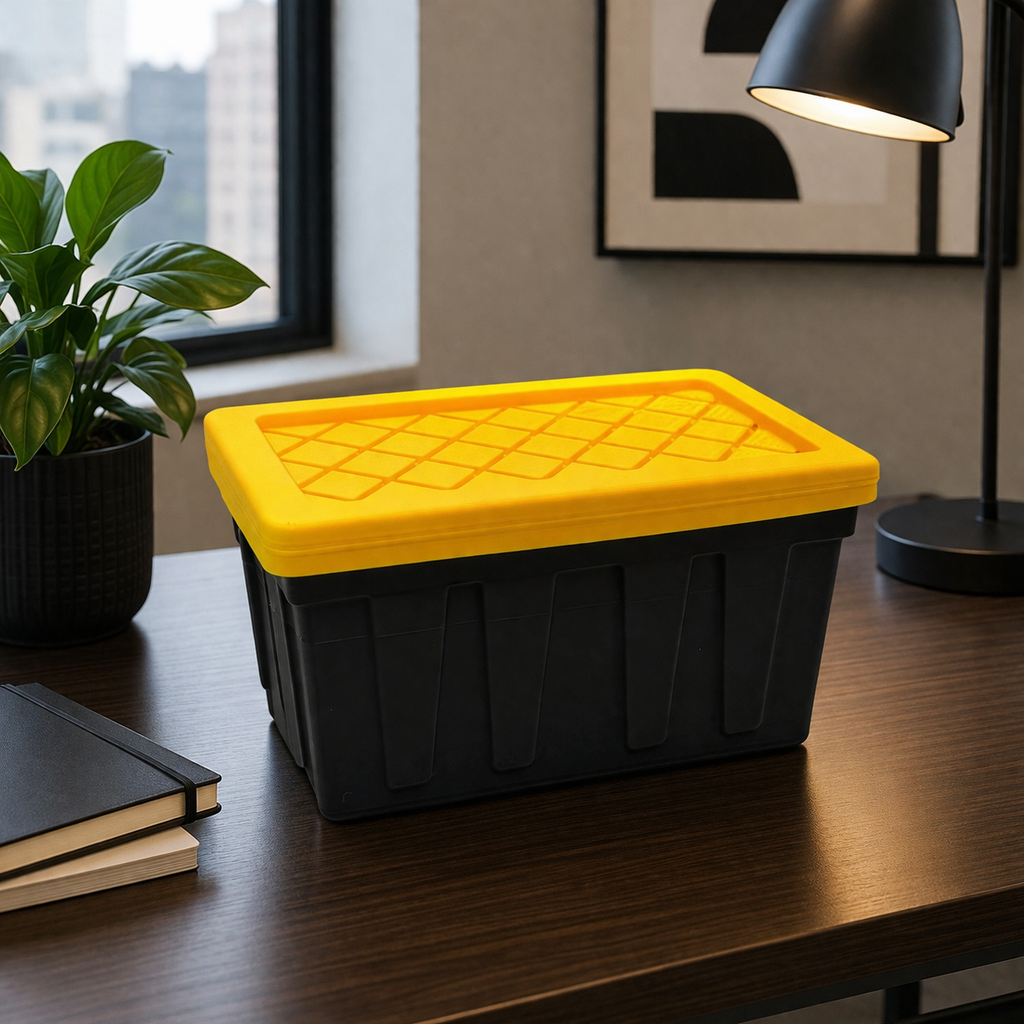Mini Storage Totes with Lid – Compact Desk Organizer Bins (4.75” x 3.25” x 2.75”) | Colorful Small Storage Containers for Office, Crafts & Home Organization