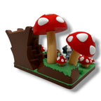 Mushroom Forest Hideaway w/ Hedgehog and Badger – Woodland Desk Display Decor