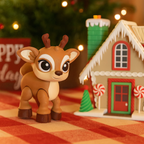 Adorable 5" Reindeer Christmas Holiday Decor- 3d Printed Figurine