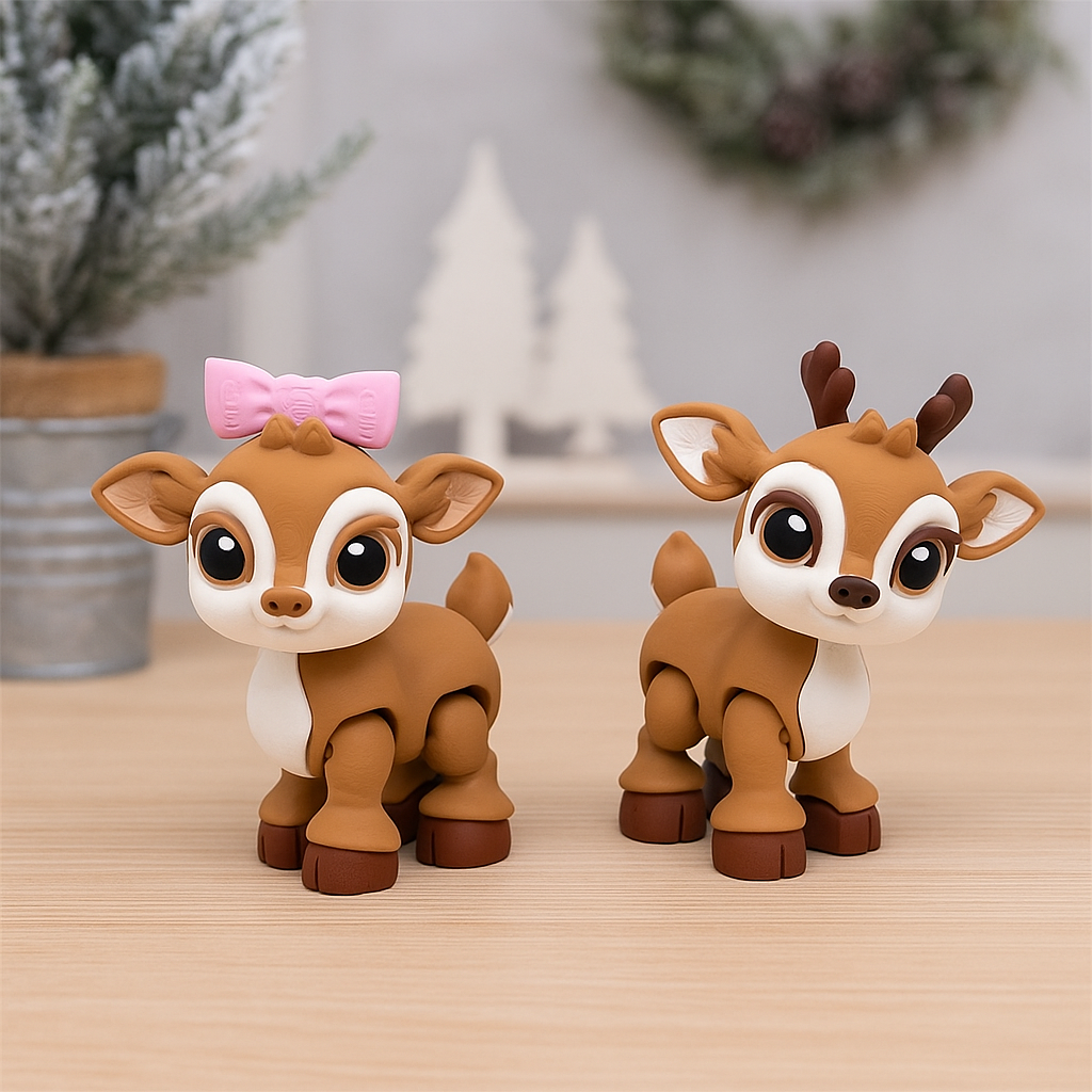 Adorable 5" Reindeer Christmas Holiday Decor- 3d Printed Figurine