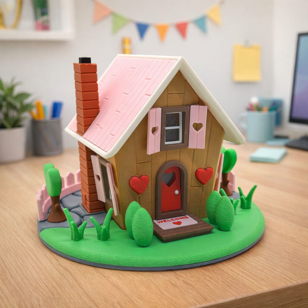 Love Shack Valentine Cottage Tea Light House – Whimsical Desk Décor & Collectible Display