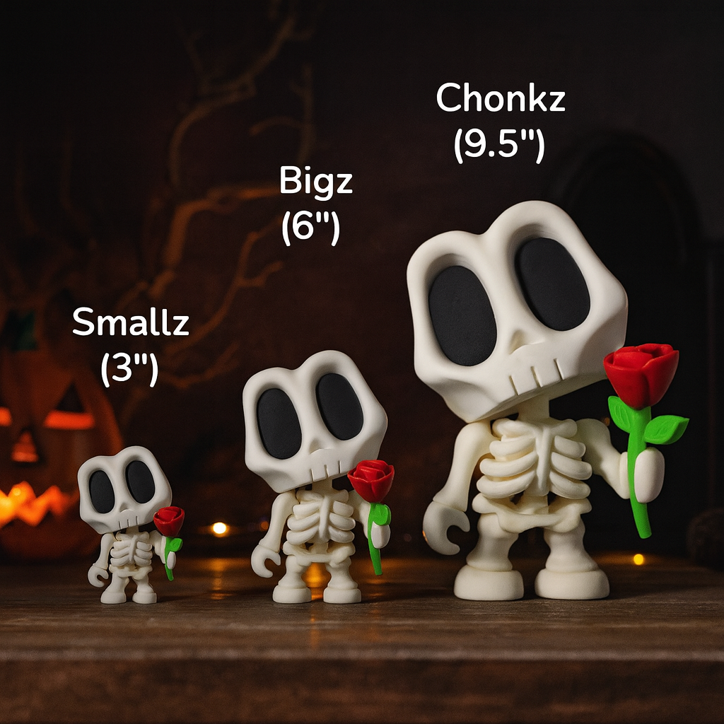 Halloween Blob Skeleton Figurines – 3d Printed Creepy Cute Miniature Collectibles