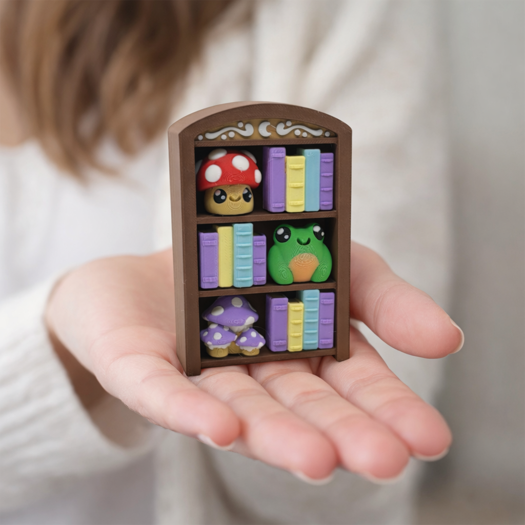 📚 Mini Book Nook Fidget Clicker – Bookshelf fidgets and Desk top Decor