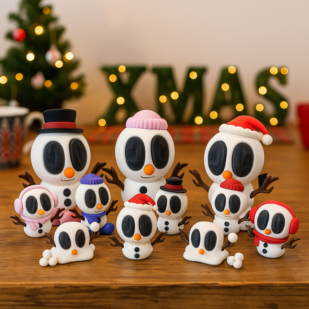 Blob Snowman Holiday Figurines– Adorable Christman Collectibles ⛄🎄