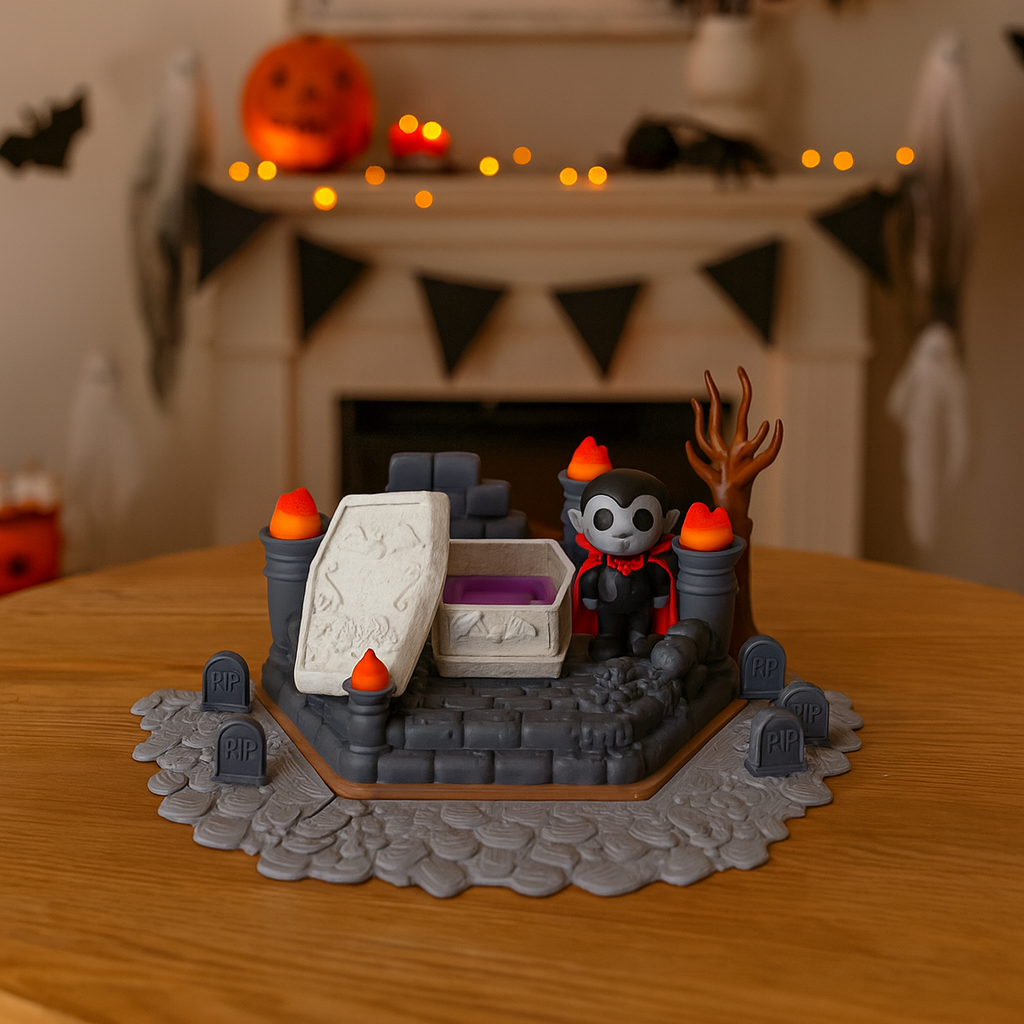 🦇 Dracula’s Haunted Coffin – Compatible with Koza Sets - 3d Printed Desk Decor