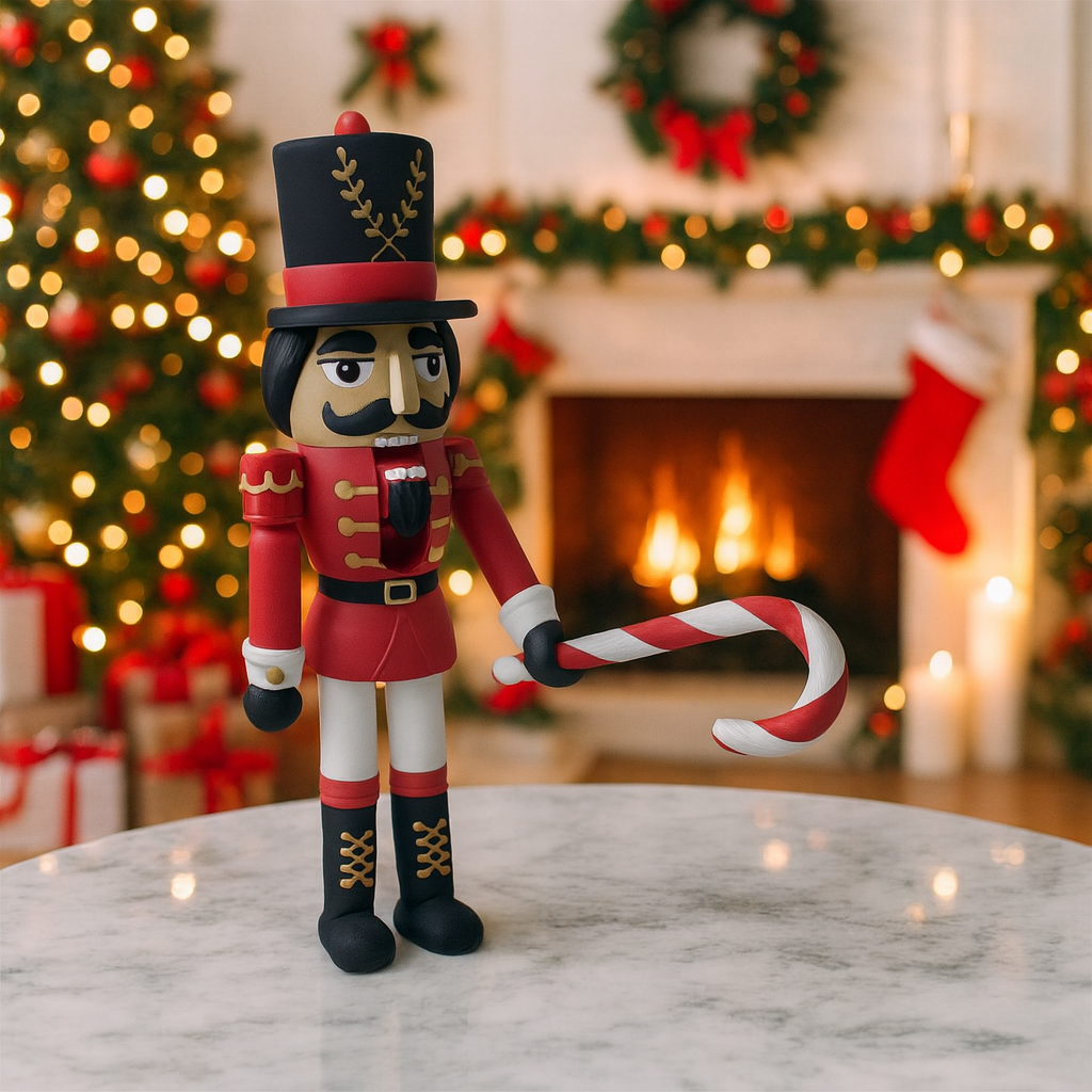 Beautiful - 10" Christmas Nutcracker - Articulated 3D Printed Animal Figurine Decor