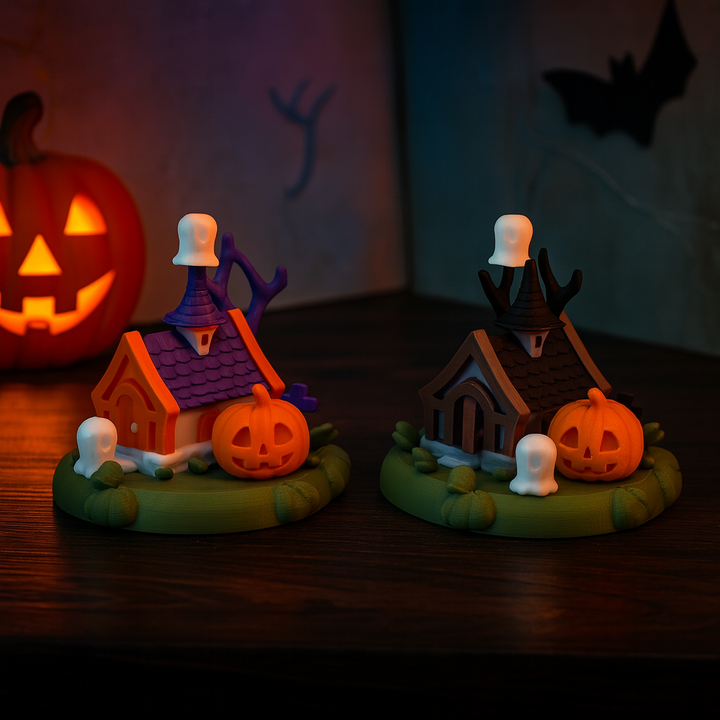 Micro Haunted Huts – Ghost & Pumpkin Halloween Houses – main product view