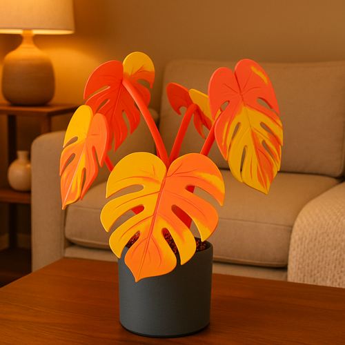 13.5-Inch Magnetic Monstera Coaster Plant – 5 Coasters – main product view