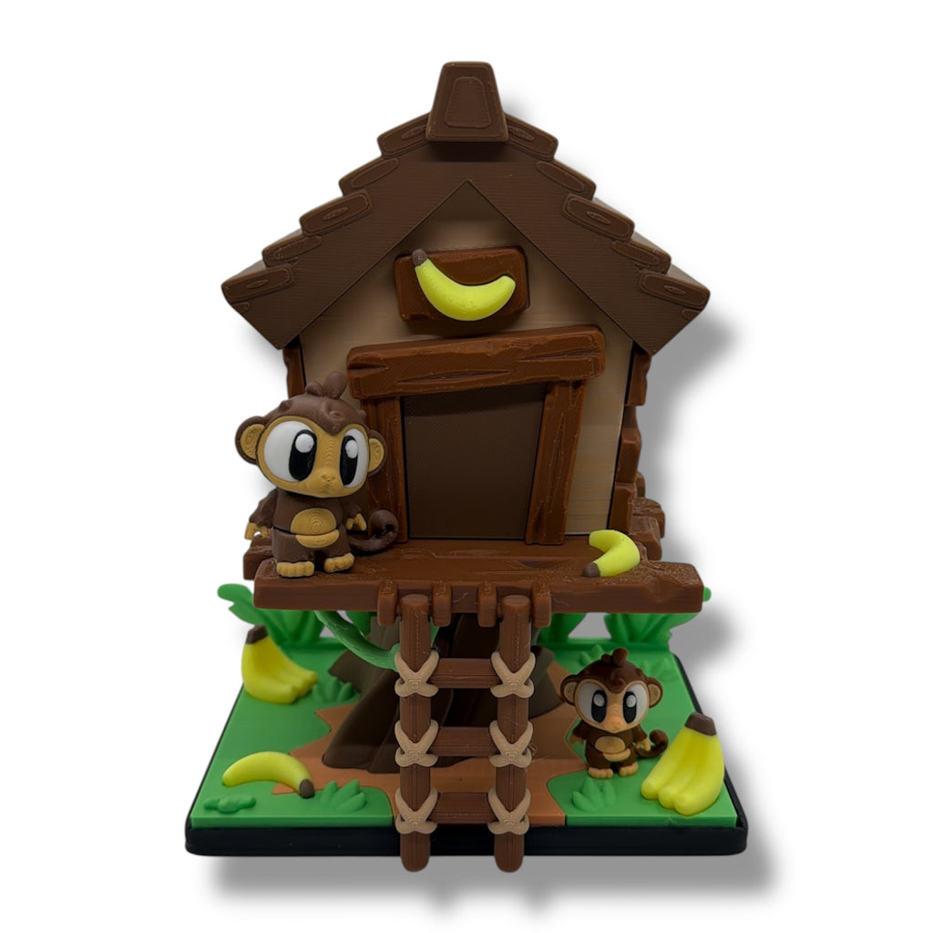 Monkey Treehouse Set – Adorable Desk Decor Collectible