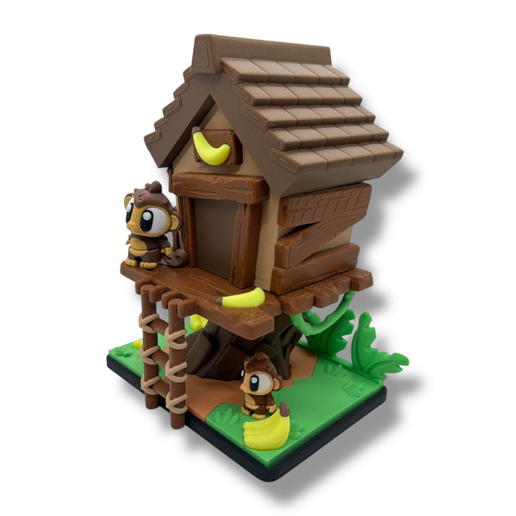 Monkey Treehouse Set – Adorable Desk Decor Collectible