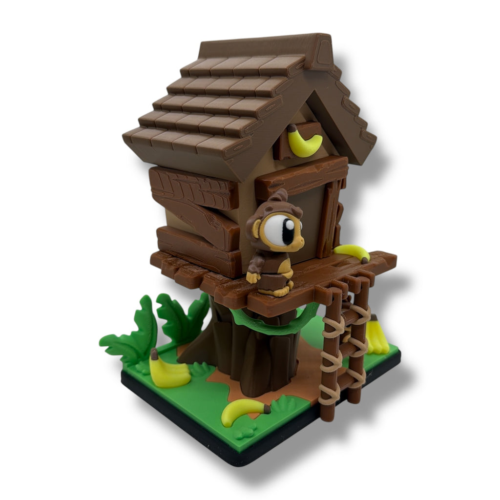 Monkey Treehouse Set – Adorable Desk Decor Collectible