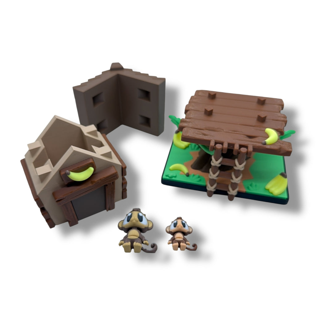 Monkey Treehouse Set – Adorable Desk Decor Collectible