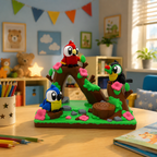 Tropical Bird Perch Scene – w/ Macaw and Parrot | Colorful Bird Display