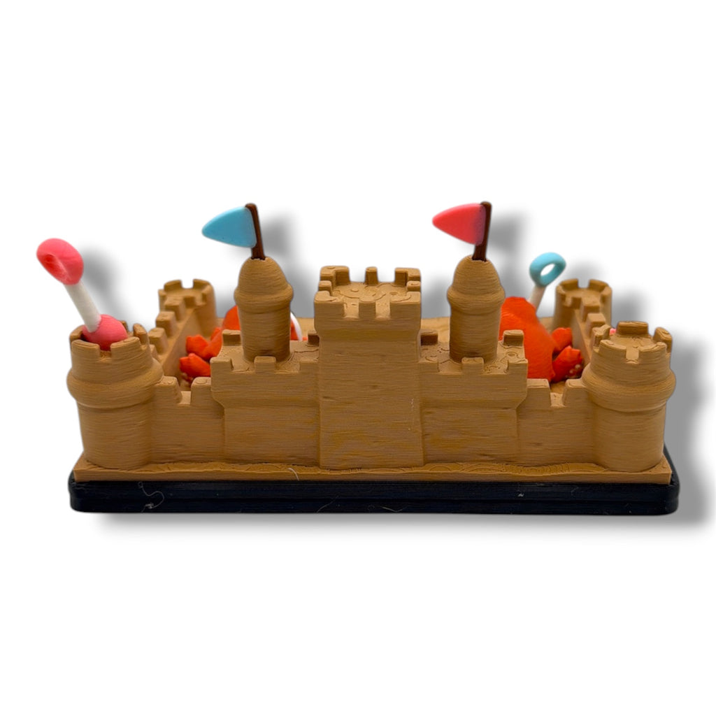 Beach Sandcastle Crab Playset | Cute 3D Printed Beach Display & Coastal Desk Décor