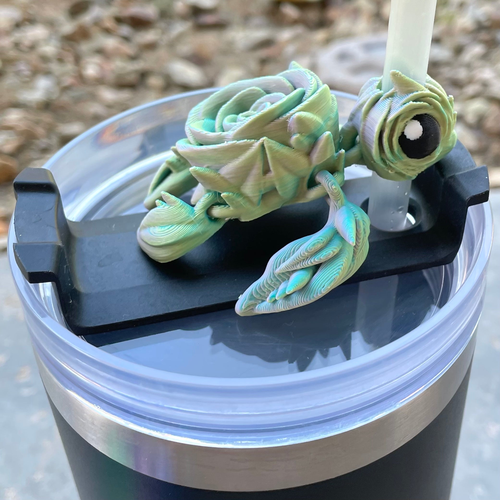 Insulated Cup Tumbler Toppers - 3d Printed Articulated Tumber Bling Straw Decor