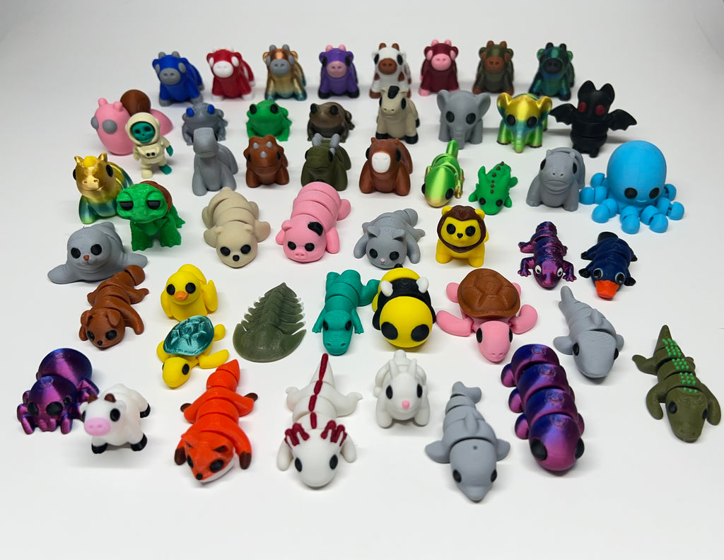 10 Pack of Pocket Pals - Mini 3d Printed Articulated Figurines