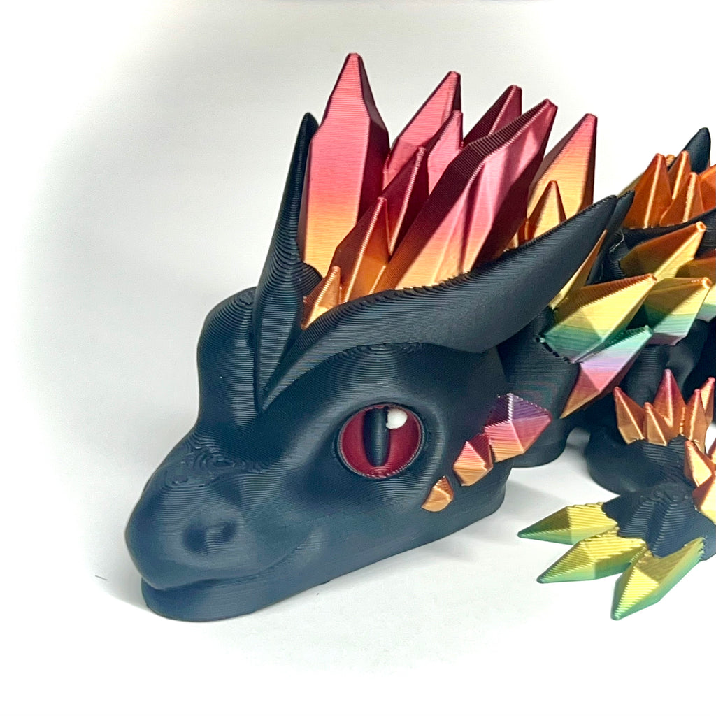 24" Articulated Gemstone Dragon - (Saber Design) 3d Printed Figurine